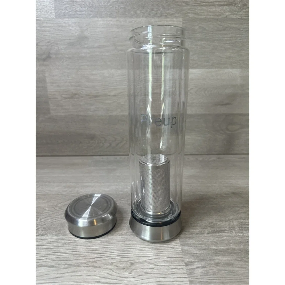 Preup Tea Infuser and Glass Water Bottle. Excellent Condition.‎ On-The-Go Brew.